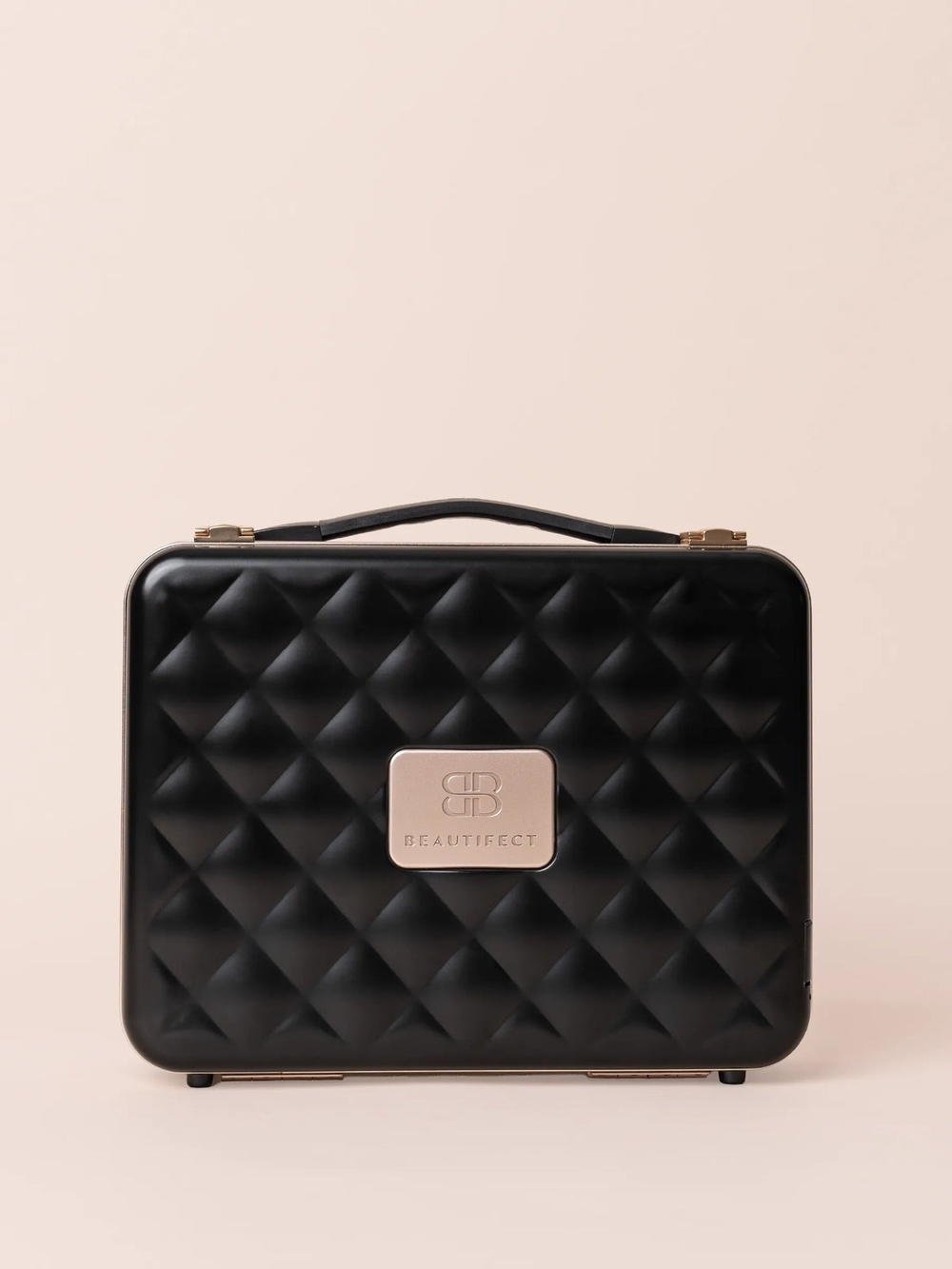 Black Quilted Travel Makeup Case